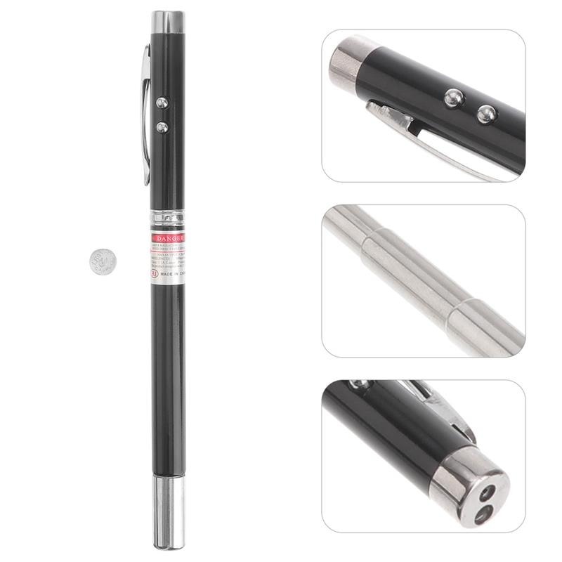 Pluma 5 En 1 Láser Lámpara Imán Señalador Bolígrafo C/caja Negro