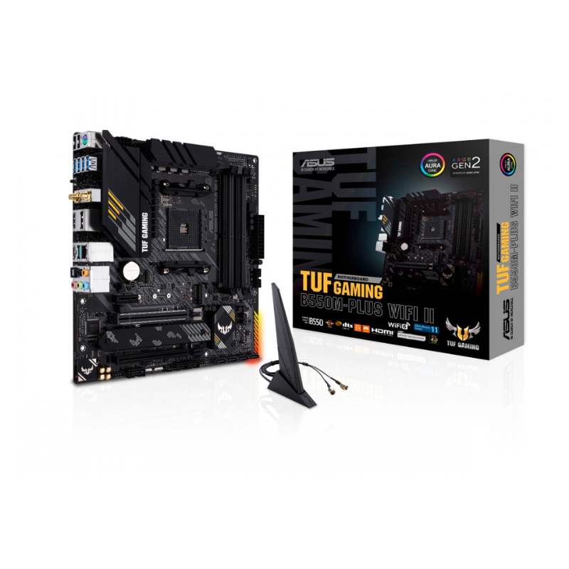 Tarjeta Madre Asus Micro-Atx Tuf Gaming B550M-Plus Wifi II S-Am4 Amd B550 Hdmi 128Gb Ddr4 Para Amd