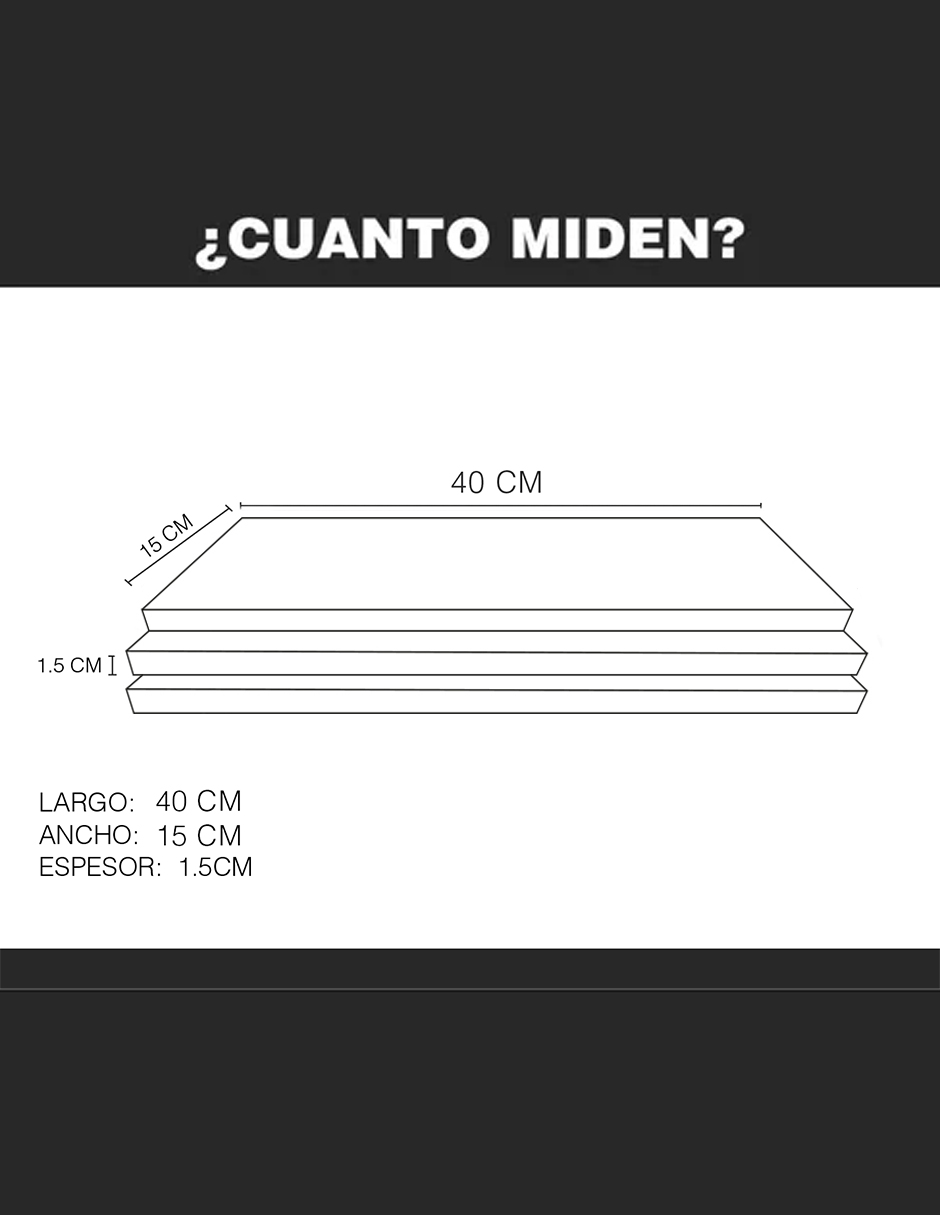 Set de 6 Repisas Flotantes 40 x 15 cm Roble Dakar