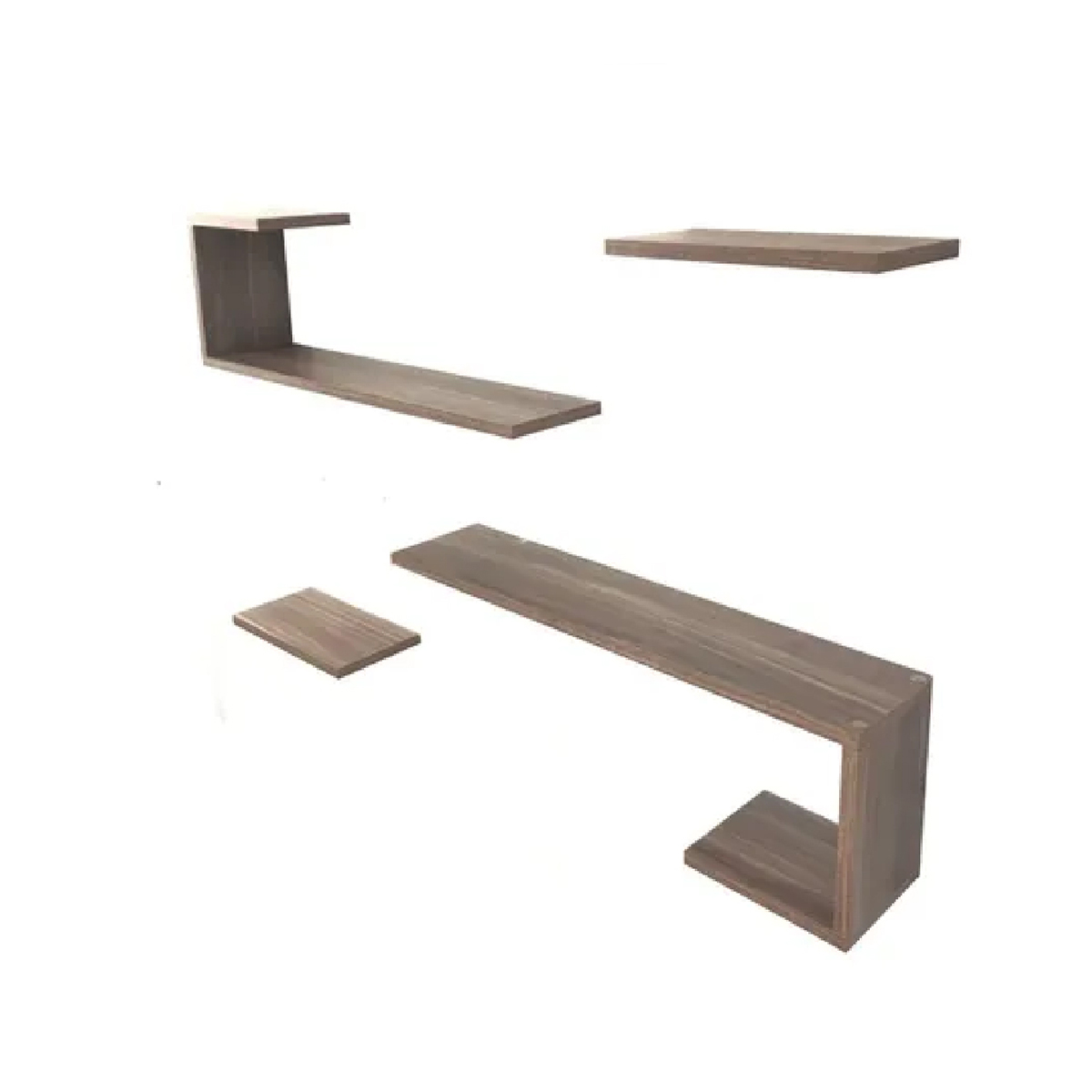 Set de Repisas Flotantes Modernas estilo Boston  Nogal Terracota