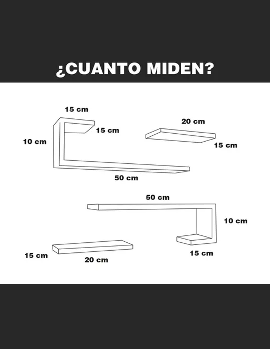 Set de Repisas Flotantes Modernas estilo Boston  Nogal Terracota