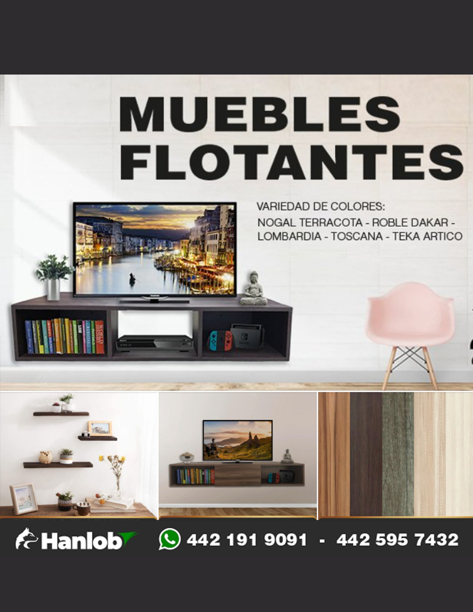 Set de Repisas Flotantes Modernas estilo Boston  Nogal Terracota