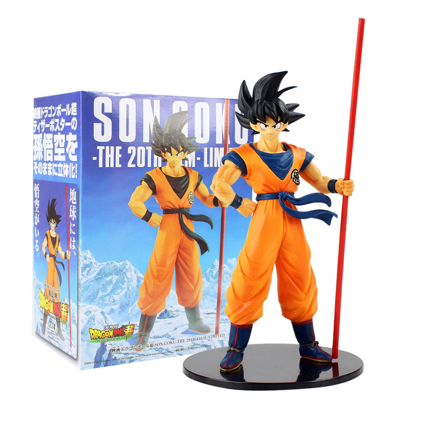 Juguete Muñeco Dragon Ball Z Goku Con Baculo Sagrado Con Caja