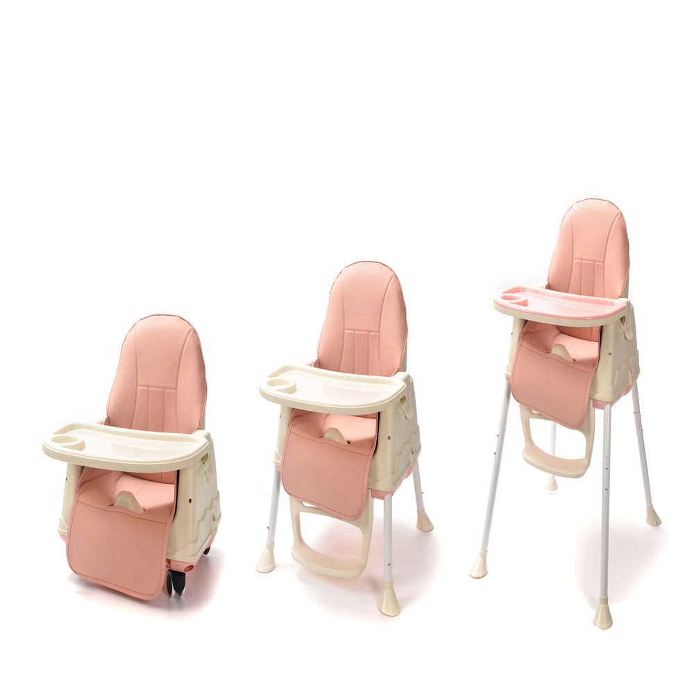 Silla Periquera Alta Para Bebe Ajustable 3 En 1 Acero Ruedas