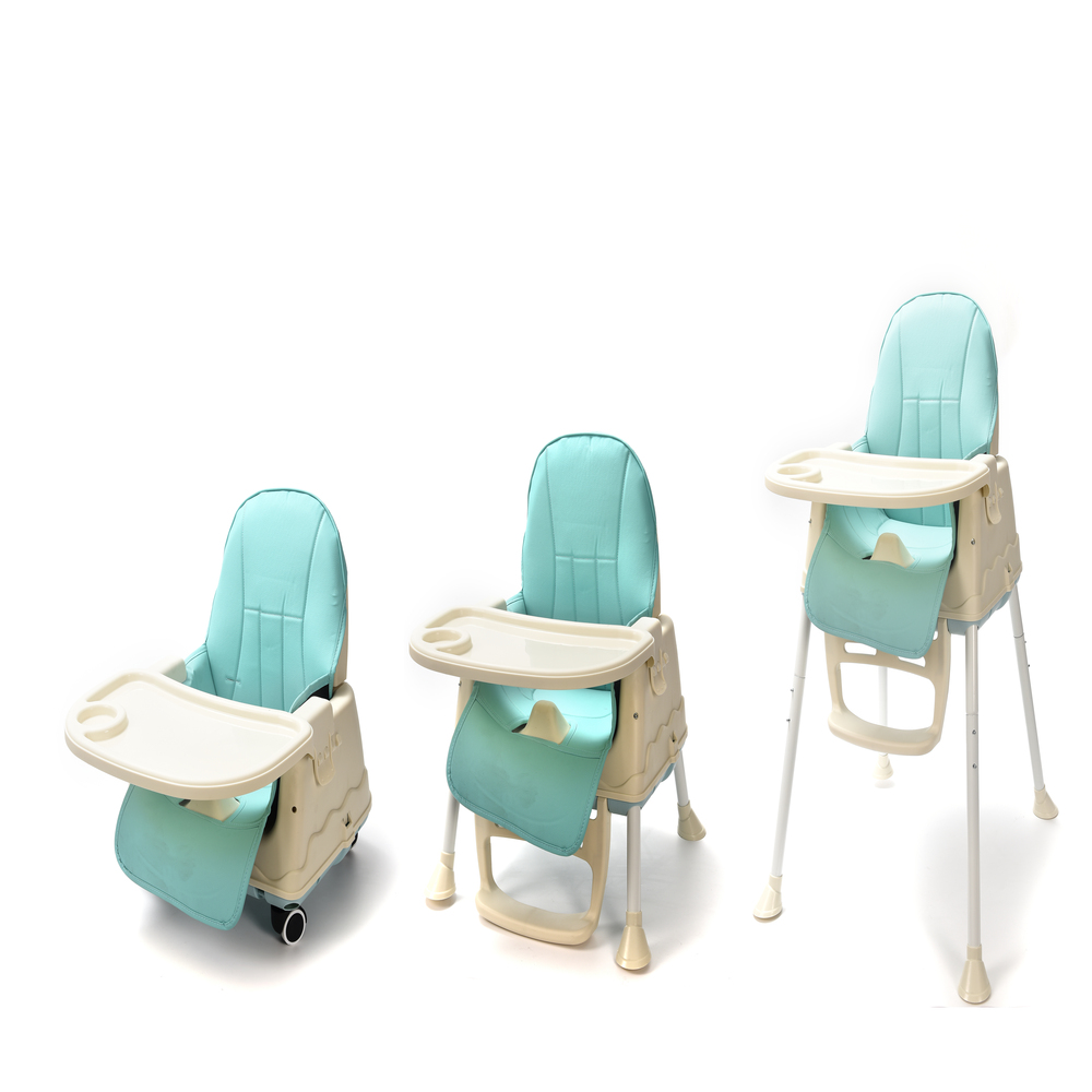 Silla Periquera Alta Para Bebe Ajustable 3 En 1 Acero Ruedas