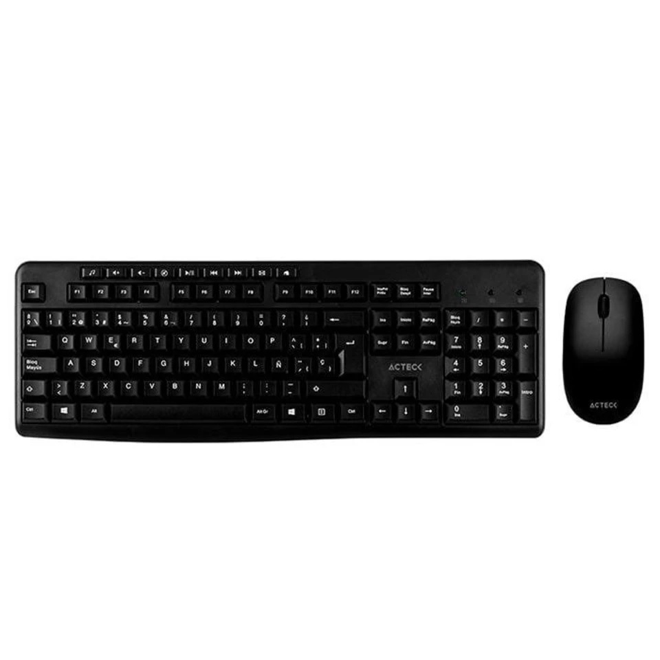 Kit de Teclado y Mouse Acteck KT28, Inalámbrico, USB, Negro  