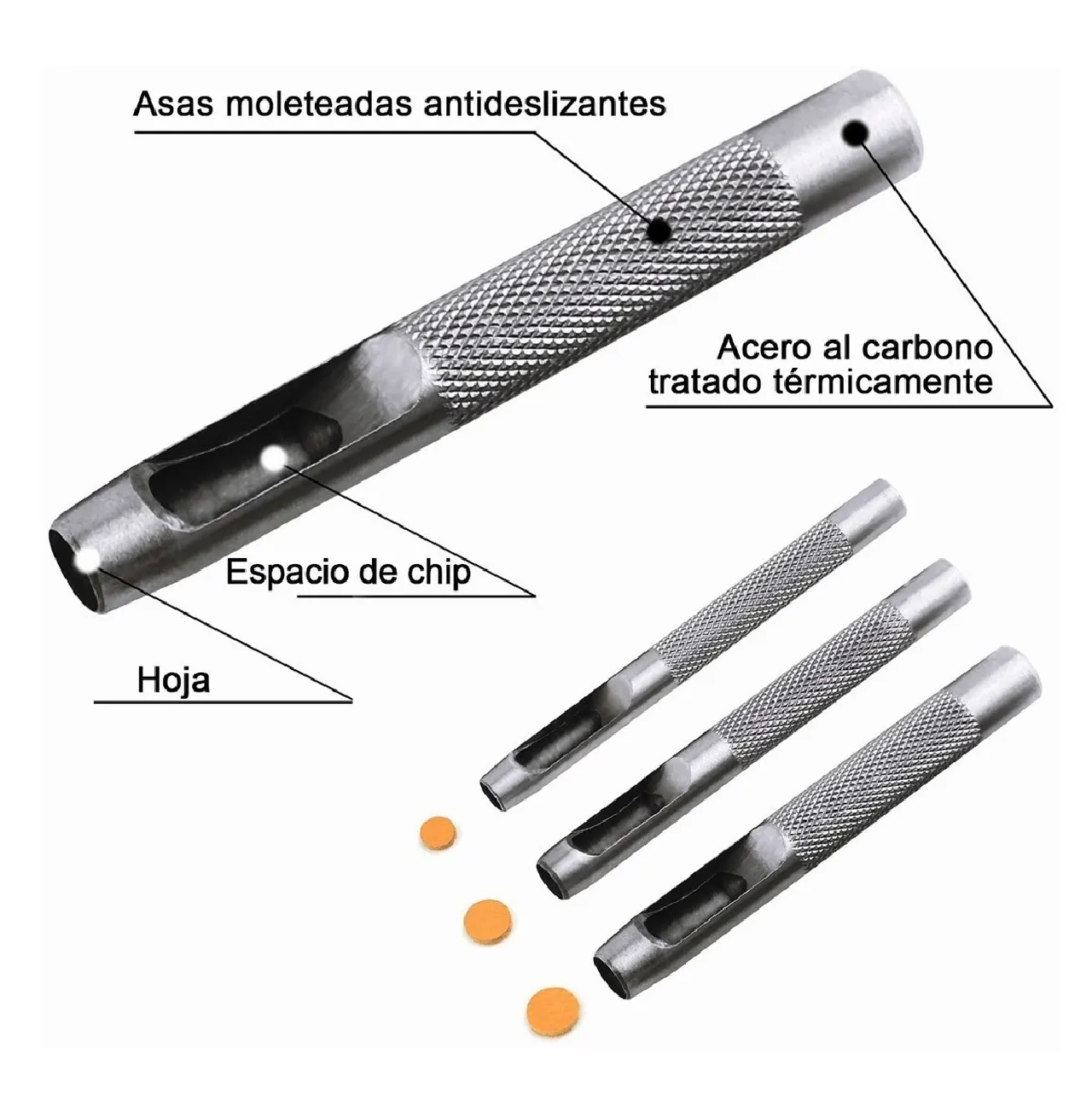 Juego De Sacabocados De Golpe Con 10 Medidas Diferentes