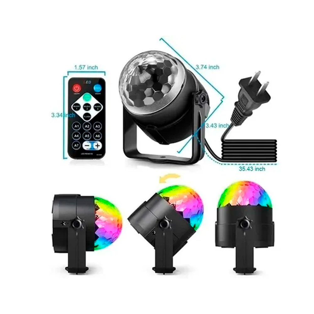 Bola de Luces Discoteca Party, Lights proyector de discoteca LED Mini LED Bola Mágica Lámpara Disco Club DJ Luz.