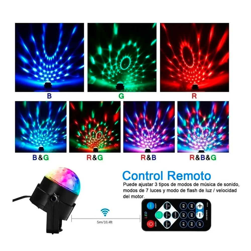 Bola de Luces Discoteca Party, Lights proyector de discoteca LED Mini LED Bola Mágica Lámpara Disco Club DJ Luz.