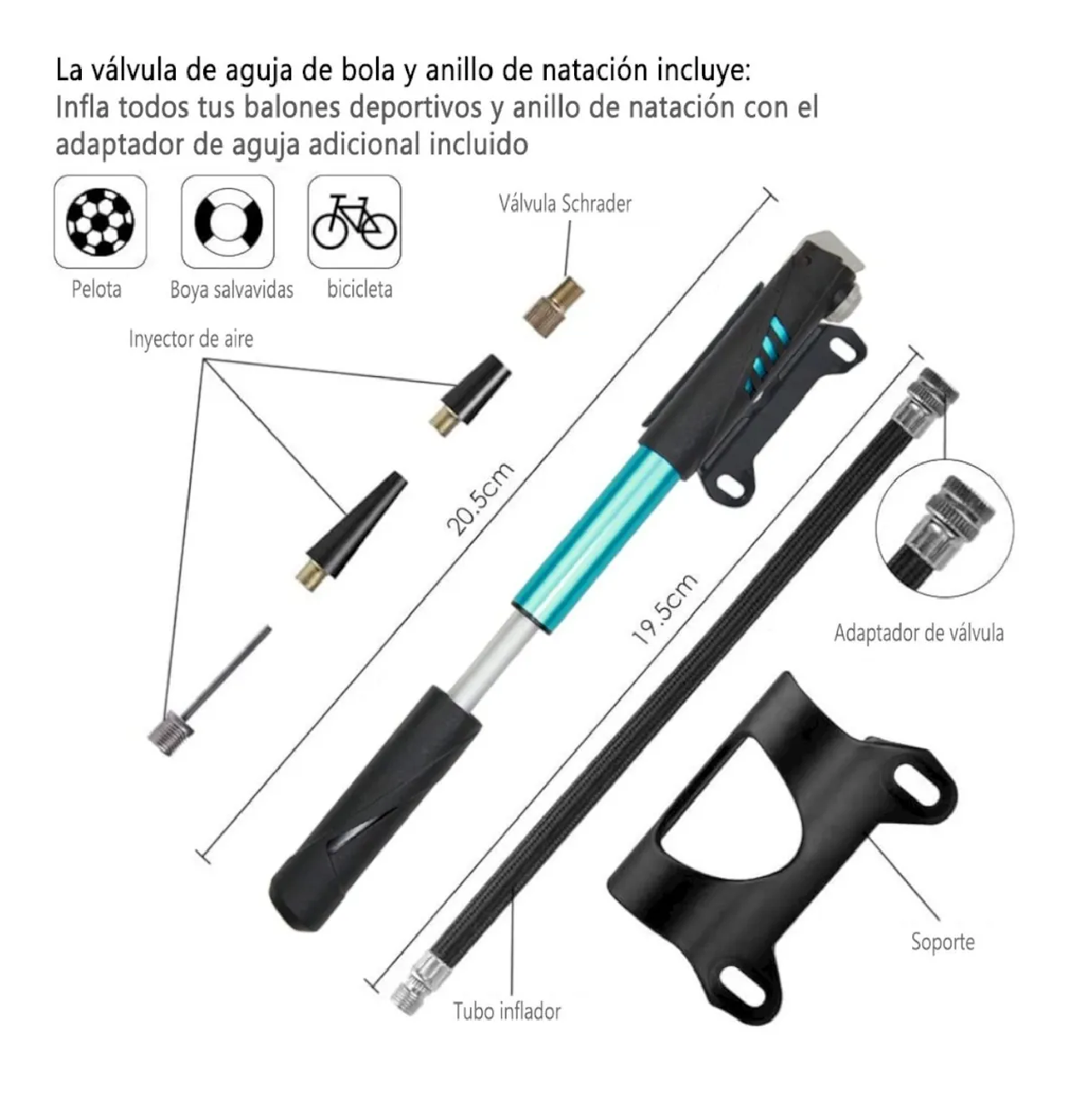 Kit Herramientas Bicicleta 16 En 1 Bomba De Bicicleta 120psi