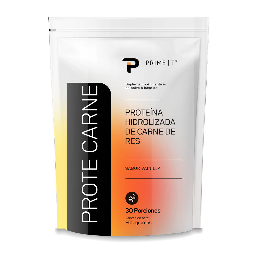 Proteína PROTE CARNE hidrolizada de Res con 30 g de proteína de res por toma, bolsa de 900 g, sabor vainilla