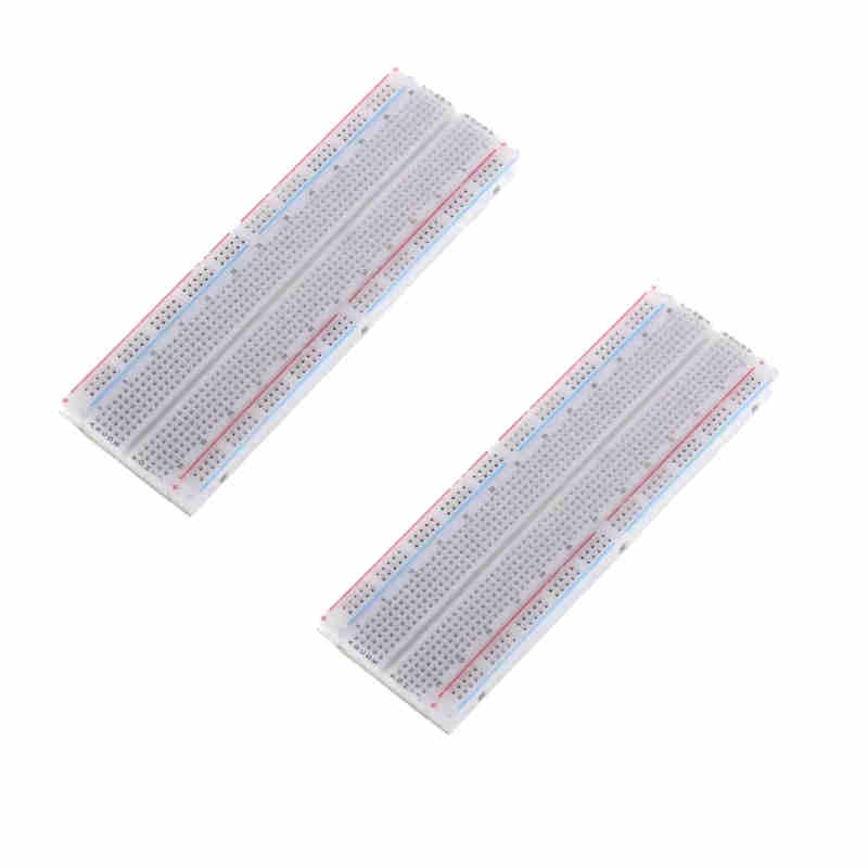 2 Piezas Protoboard Breadboard 830 Puntos Blanca Con Blister