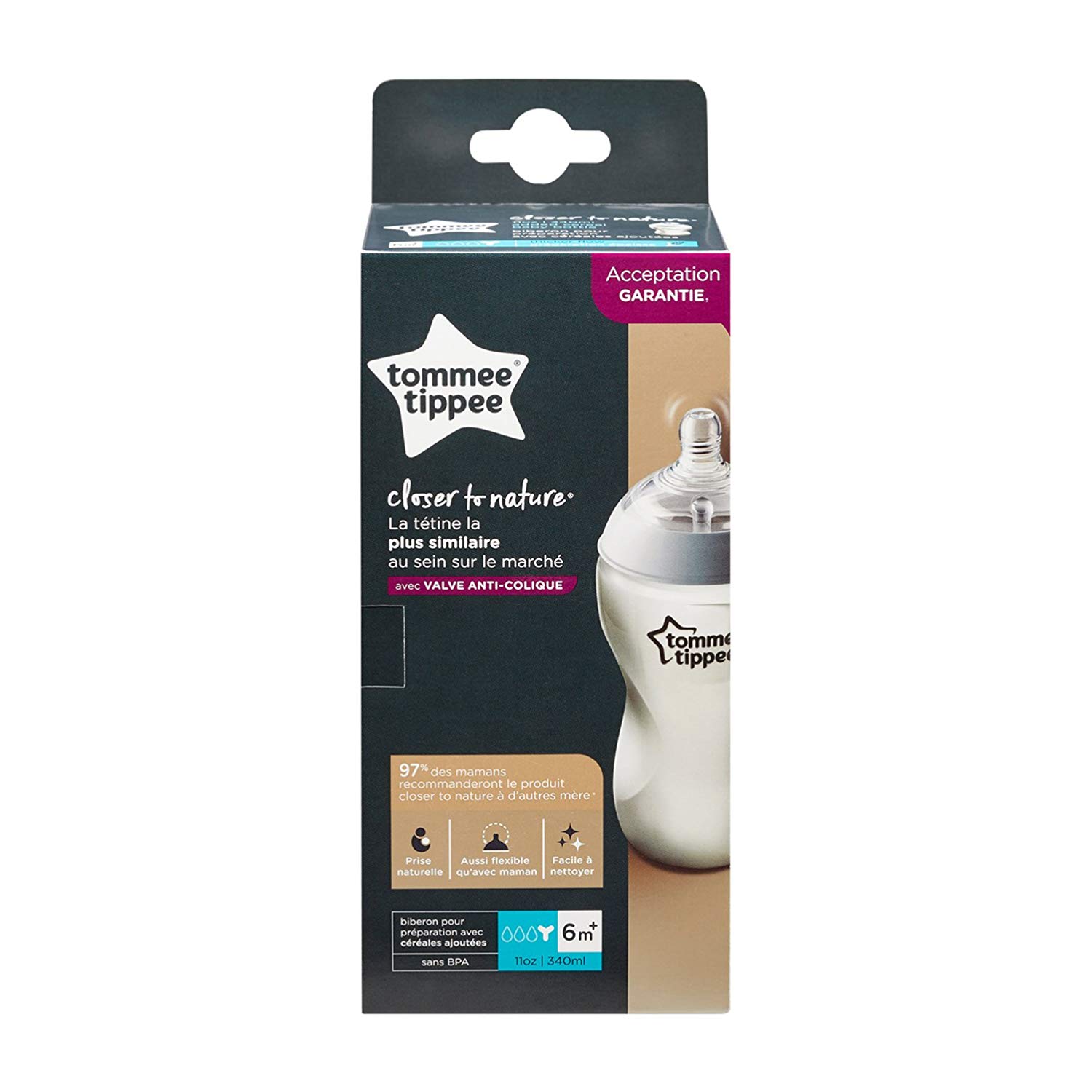 Biberón Tommee Tippee 11oz Mamila Tetina
