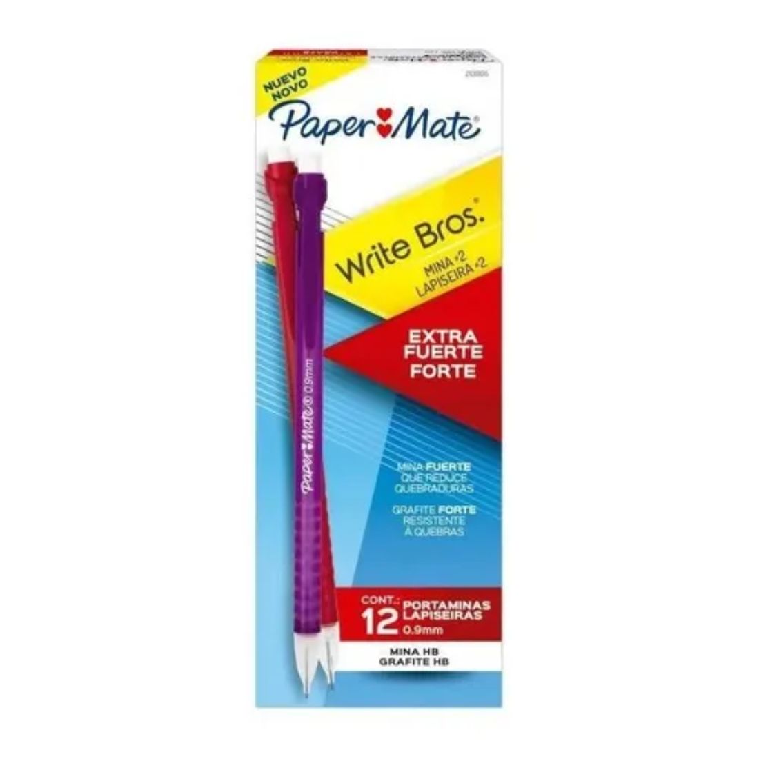 Lapicero .9mm Paper Mate Strong Colores Surtidos 12 Pzas