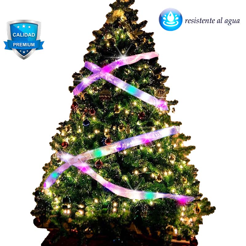 Listón De 50 Luces Led 8w Navidad Con 8 Secuencias 5 Metros 