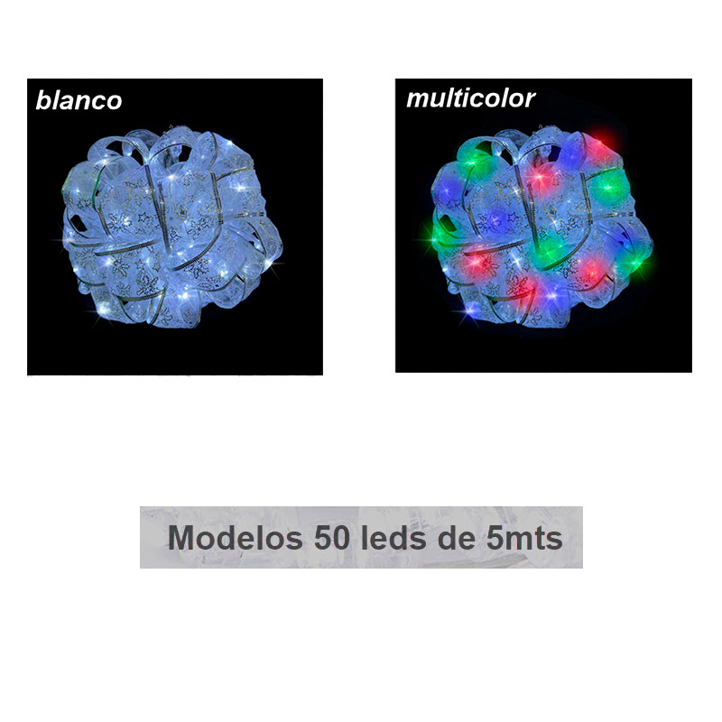 Listón De 50 Luces Led 8w Navidad Con 8 Secuencias 5 Metros 