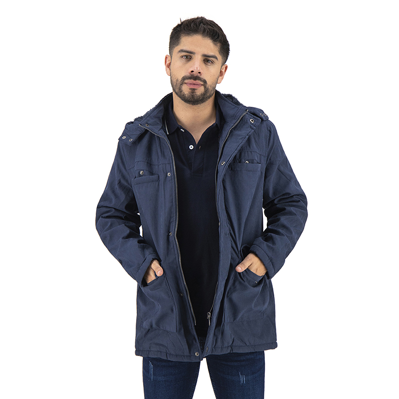 Chamarra Slim Cazadora Larga Táctica de Gabardina Para Hombre Holstone - Azul