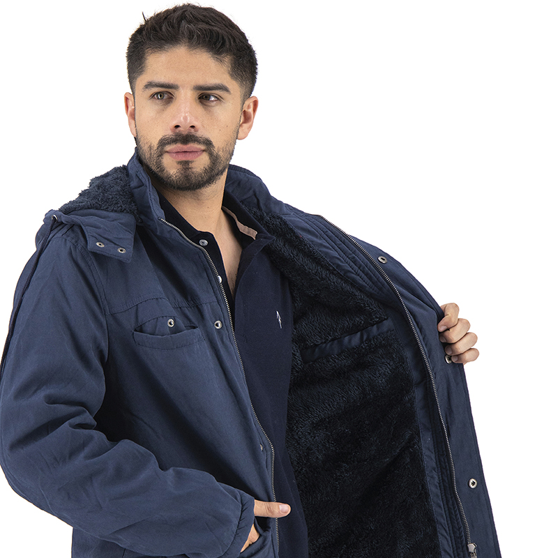 Chamarra Slim Cazadora Larga Táctica de Gabardina Para Hombre Holstone - Azul