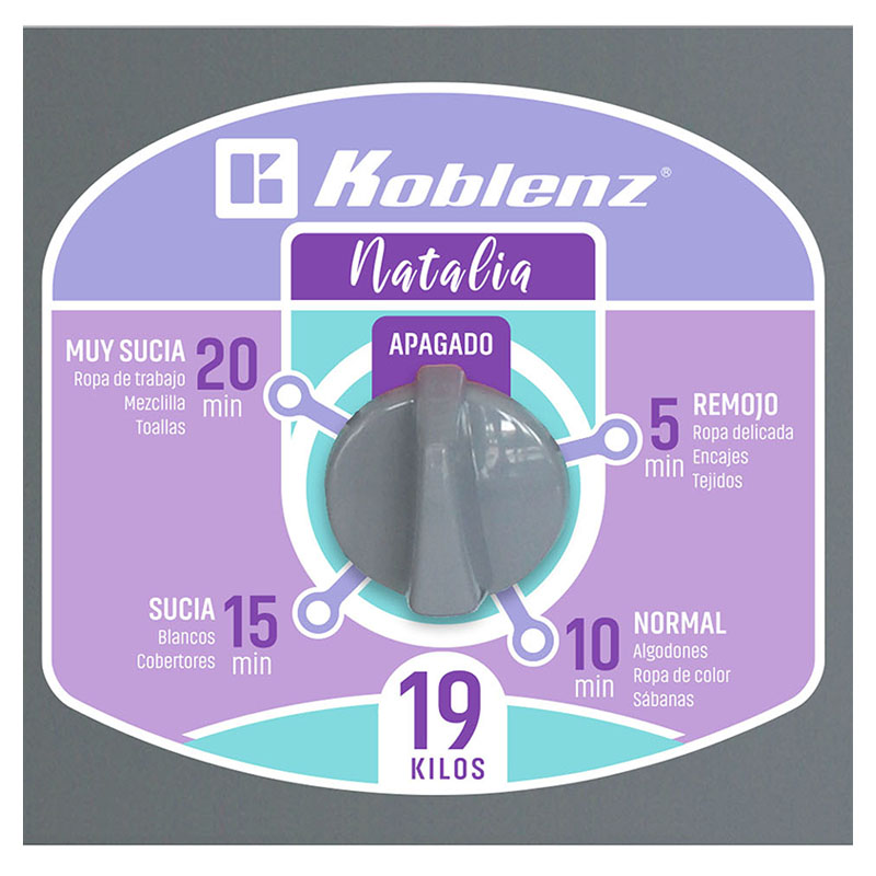 Lavadora Koblenz LRK-19P 19 Kg Red Natalia Gris