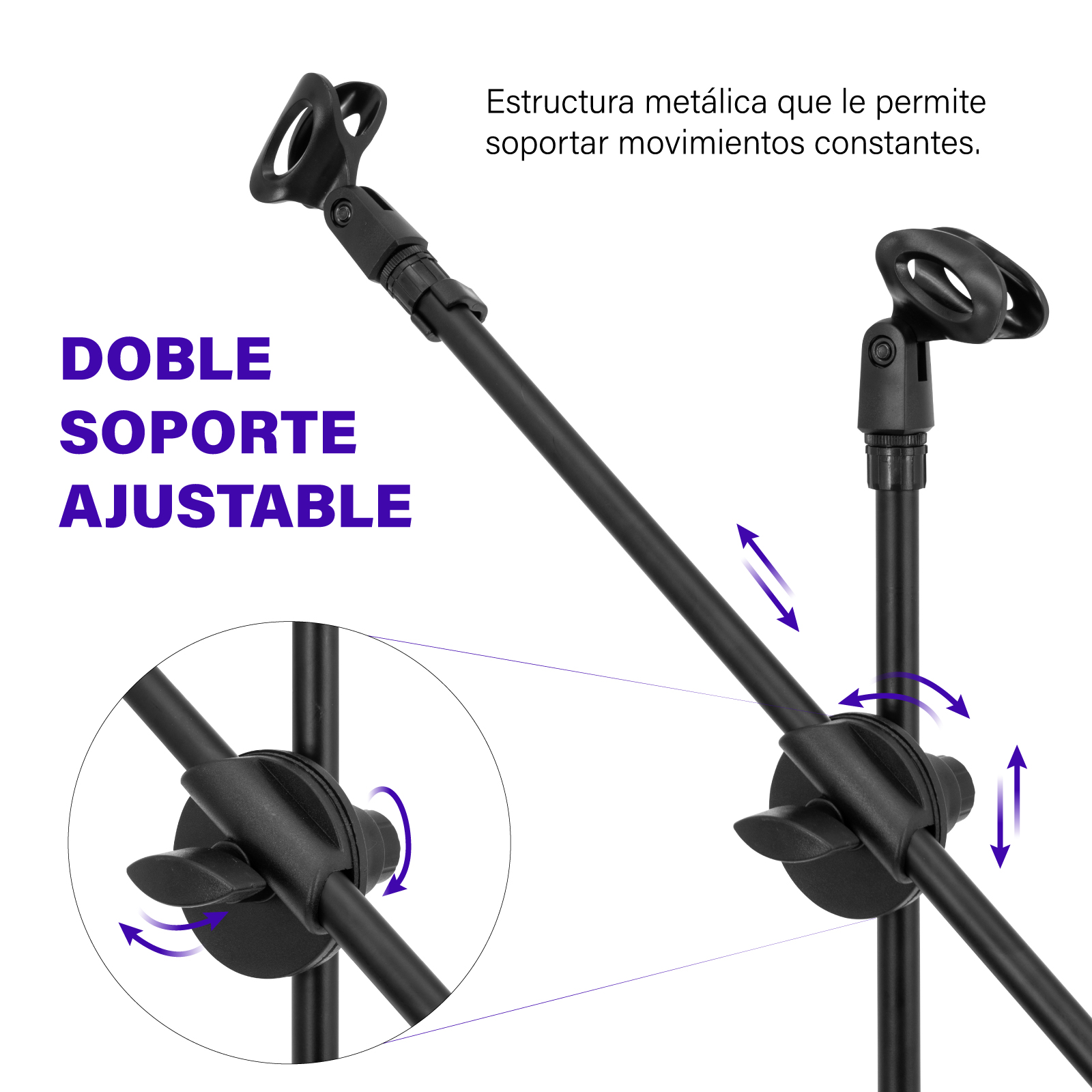 Pedestal De Tripie Para Micrófono Ajustable De Metal 4 Pz