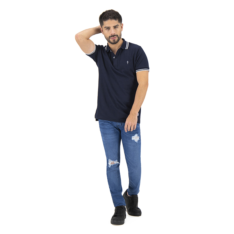 Playera Polo Holstone Slim Fit Para Hombre Holstone - Negro / White