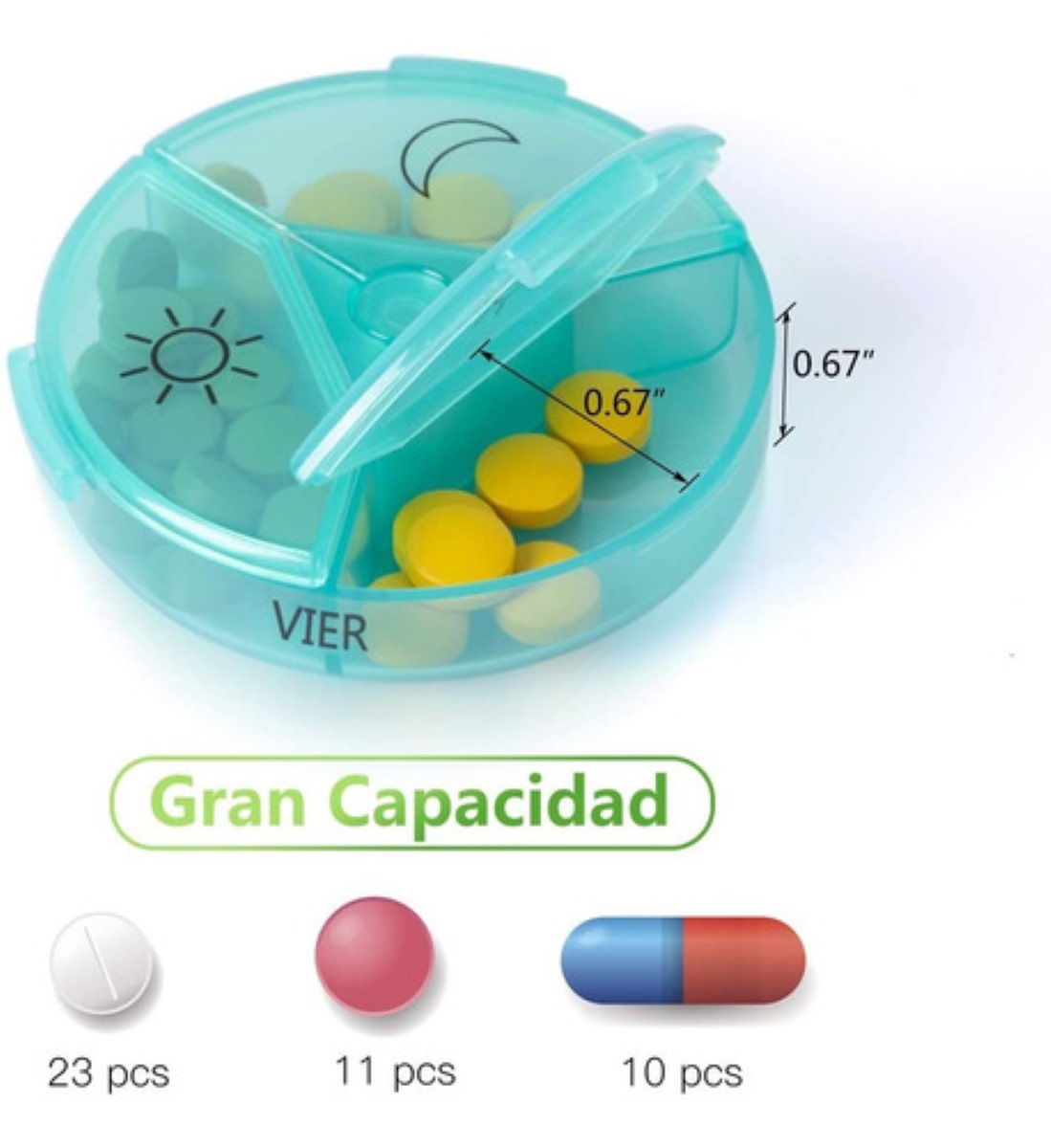 Pastillero Semanal Para 3 Tomas