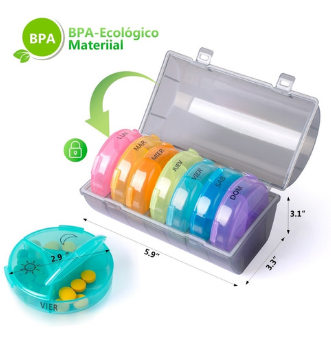 Pastillero Semanal Para 3 Tomas