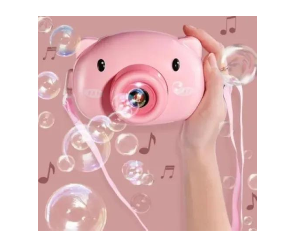 Máquina De Burbujas En Forma De Cámara Diseño Cerdito Juguete