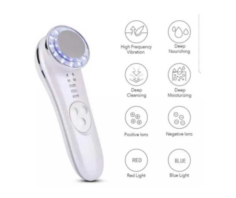 Masajeador Ultrasonido Facial Frío Caliente Con Fototerapia