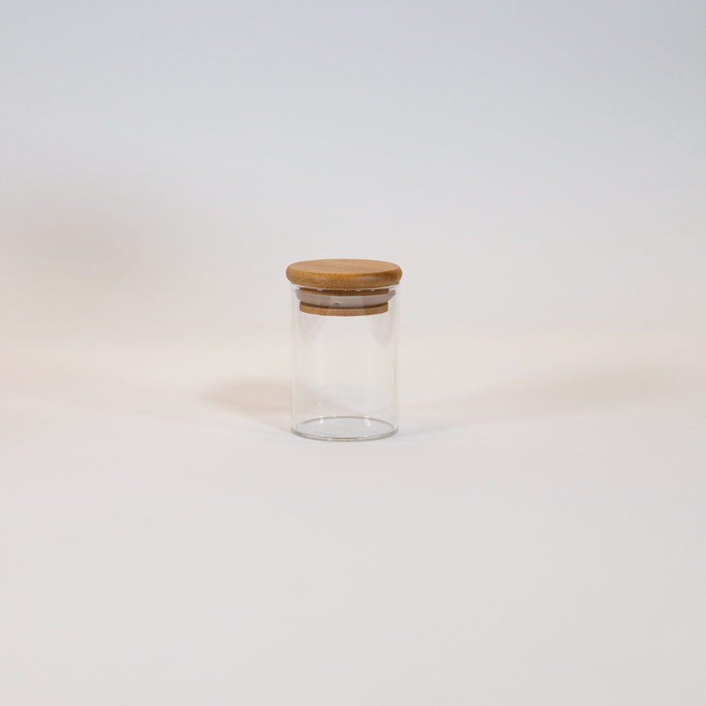 12 PACK Especieros 100ml Frascos de vidrio con tapa bambú
