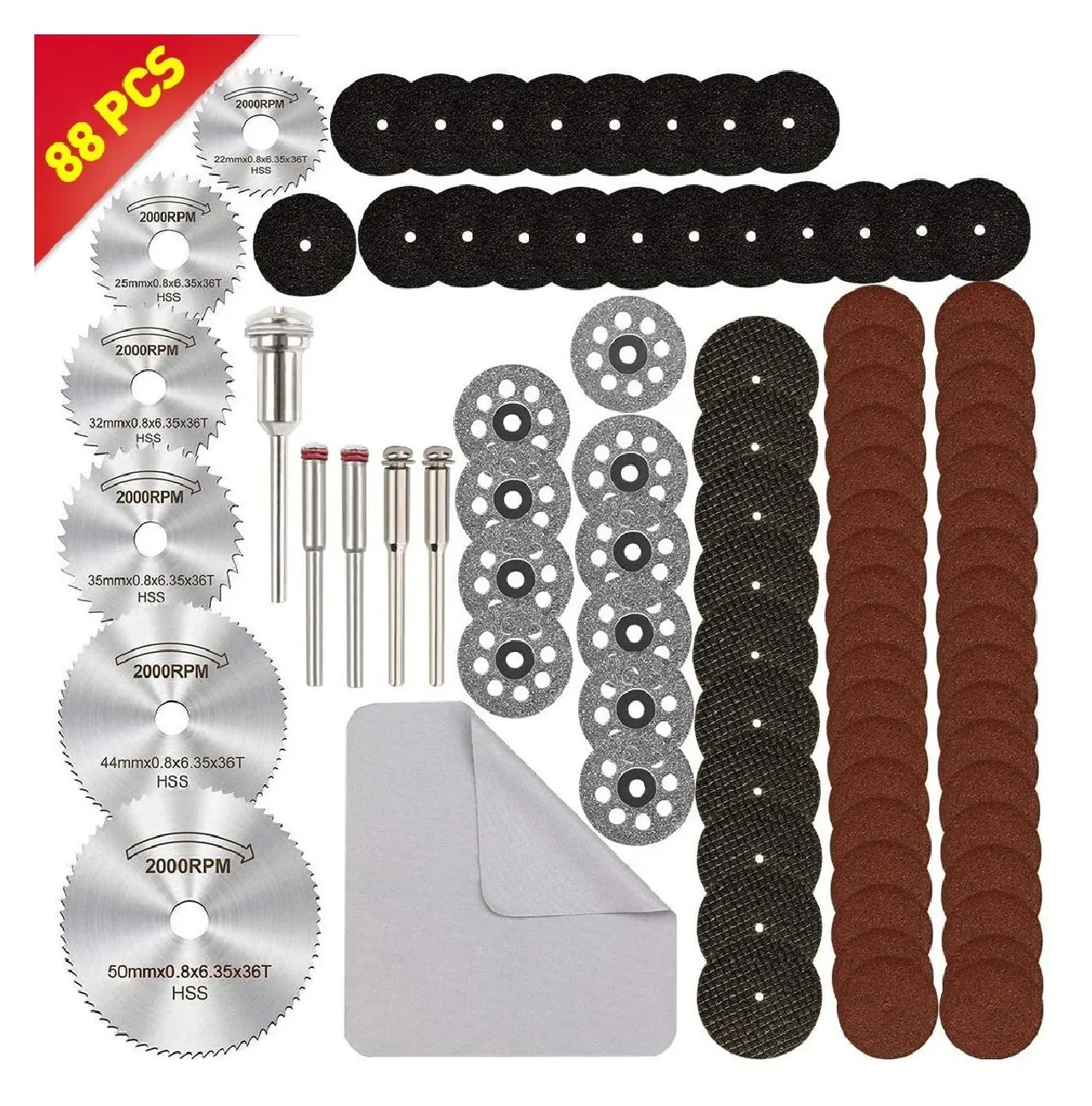 Kit De Discos De Corte Hss Para Taladro Mototool 88pcs
