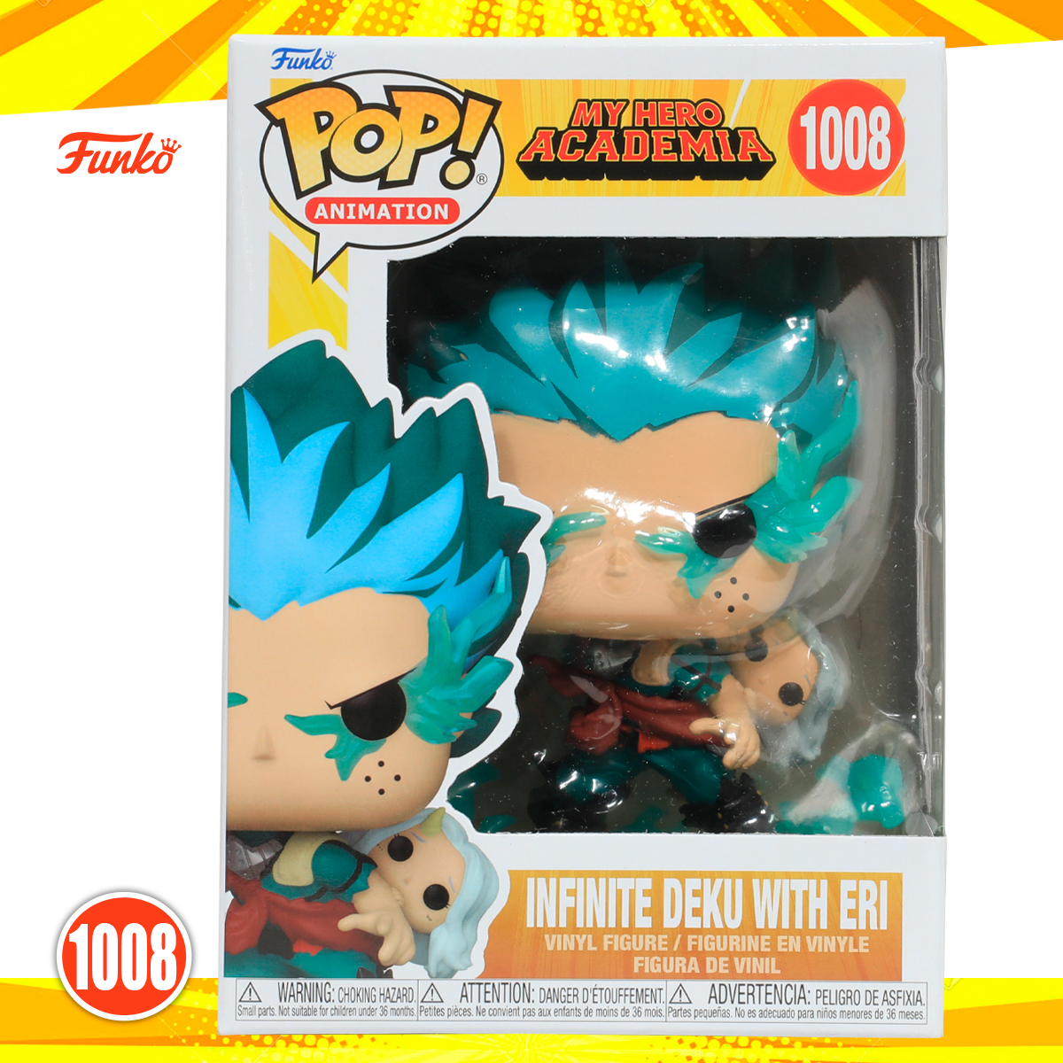 Funko Pop Infinite Deku Con Eri Glow 1008 My Hero Academia Anime con Protector de Acrilico