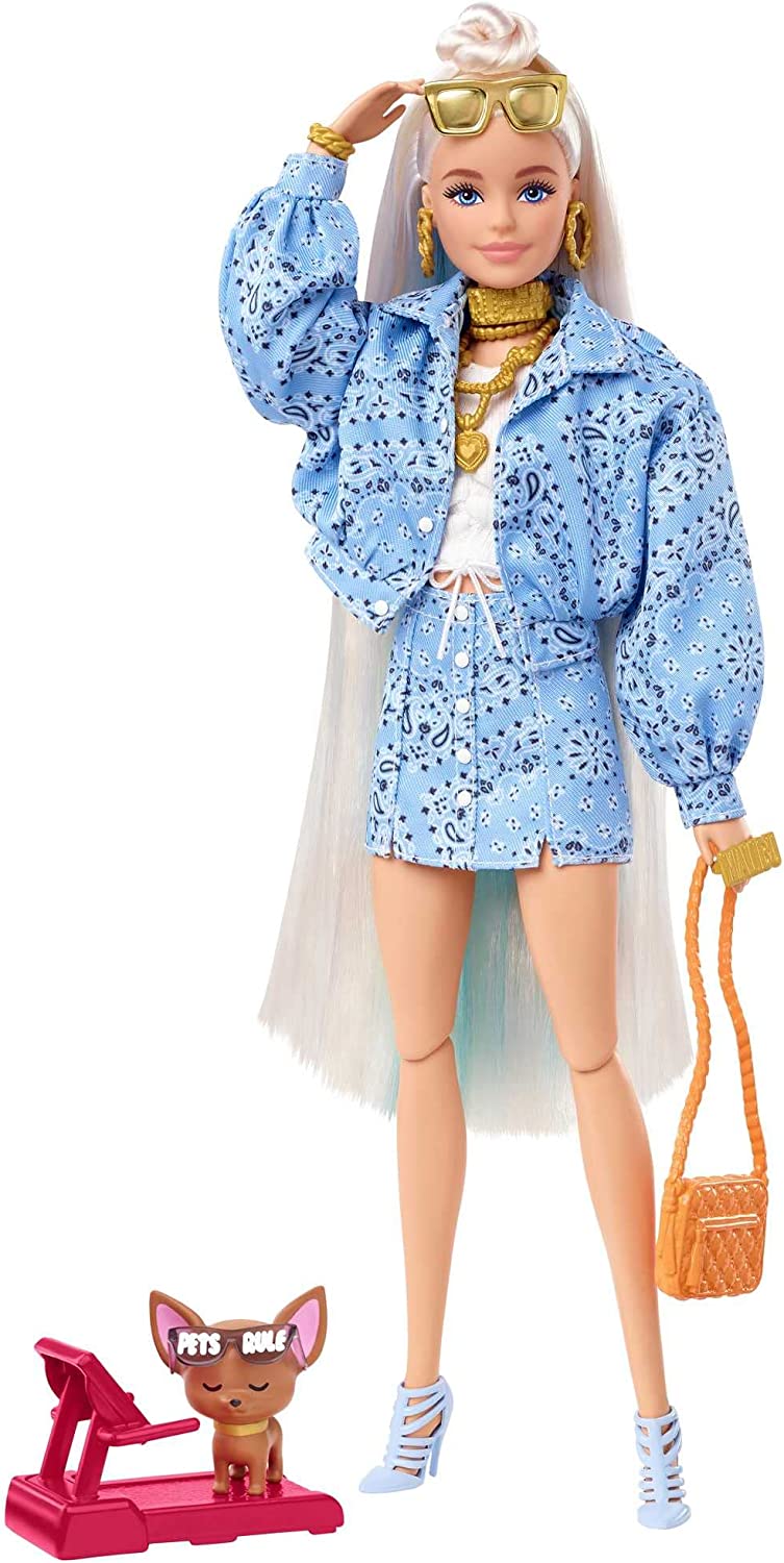 Barbie Extra Muñeca Con Chaqueta Azul Pet Chihuahua N 16