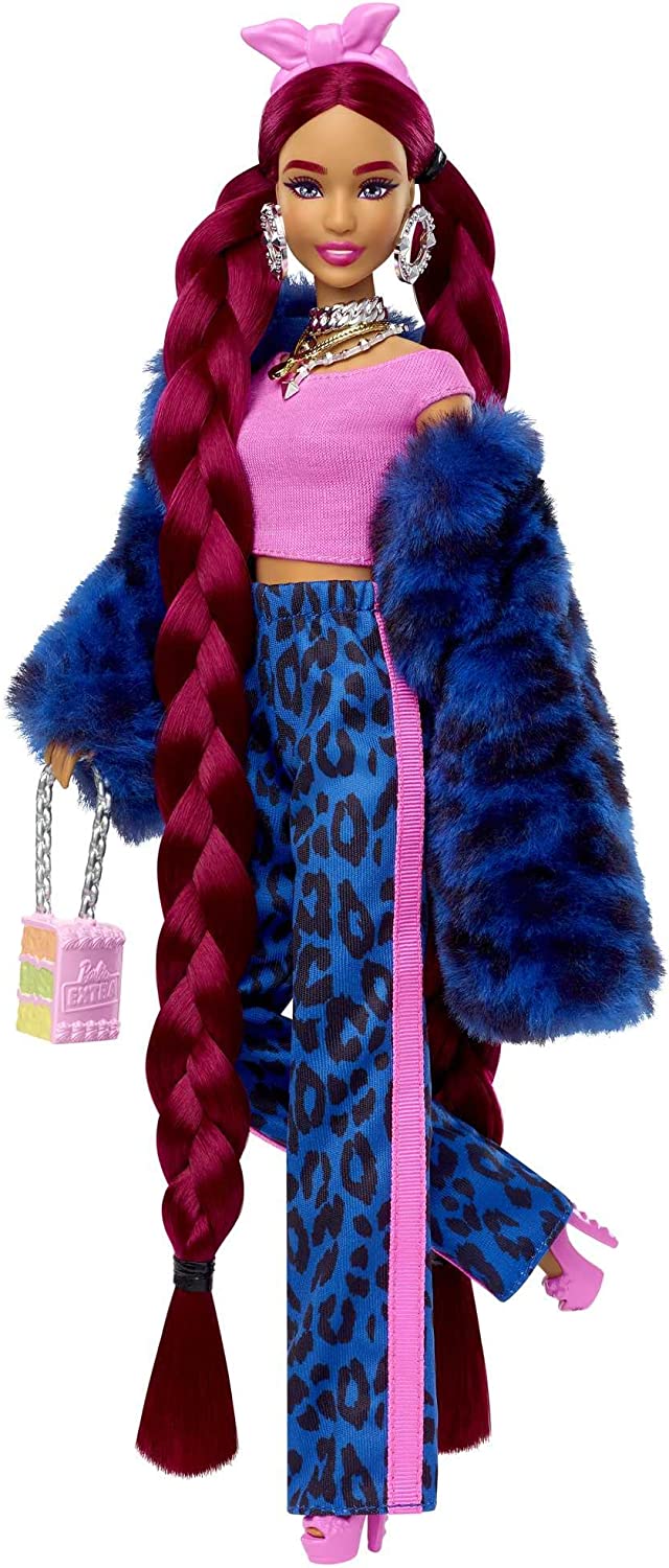 Barbie Extra Muñeca Con Traje De Leopardo Azul Puppy N 17
