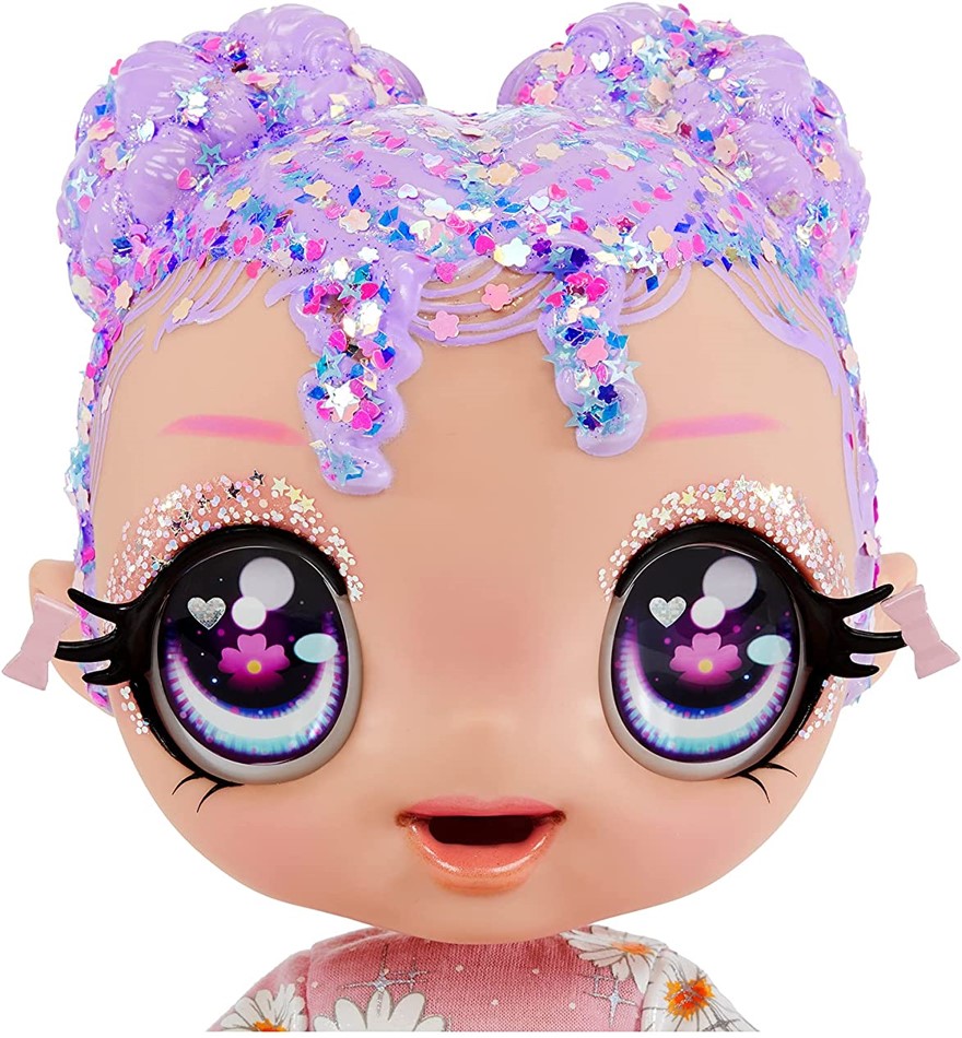 Glitter Babyz Muñeca Lila Wildboom 3 Cambios De Color Mágico
