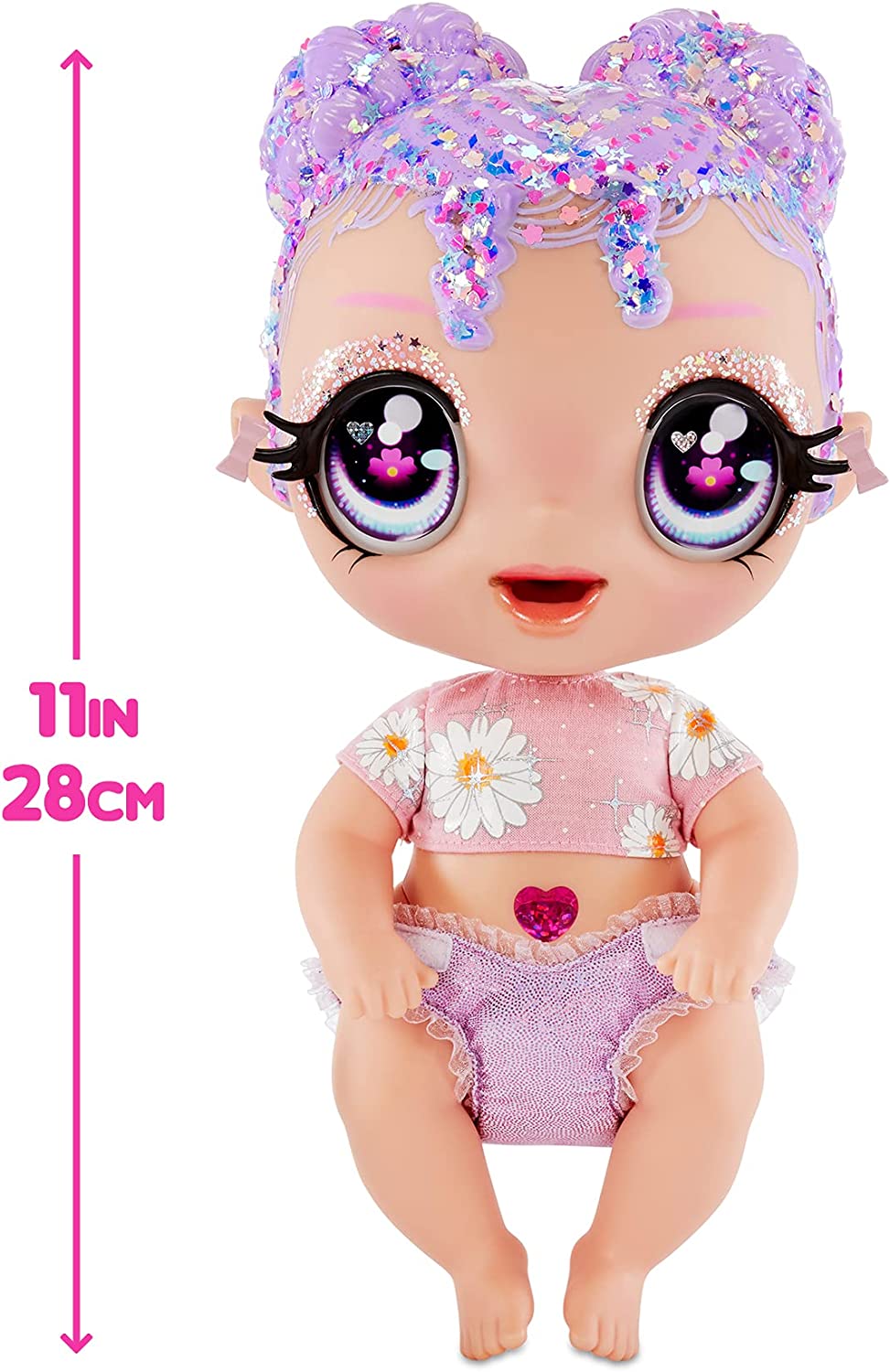Glitter Babyz Muñeca Lila Wildboom 3 Cambios De Color Mágico