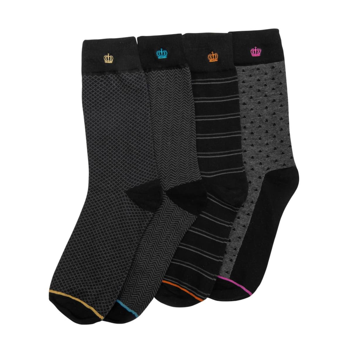 Calcetas Largas para Hombre Set de 4 pares Kebo color Negro 1031716