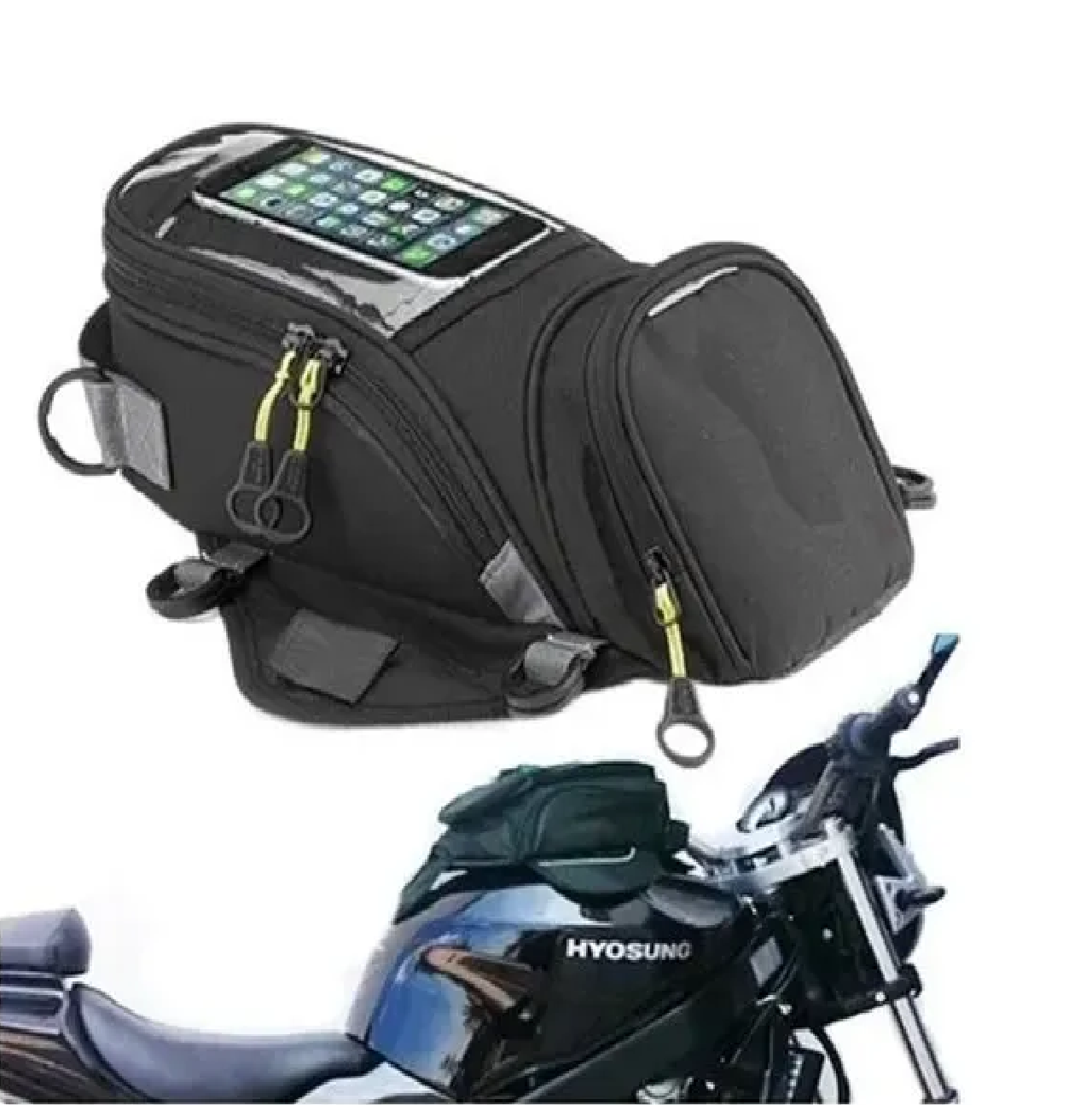  Mochila Bolsa  Para Tanque Moto Negro