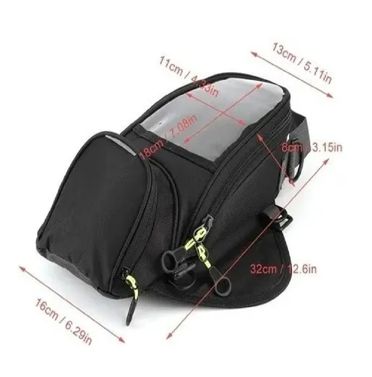  Mochila Bolsa  Para Tanque Moto Negro