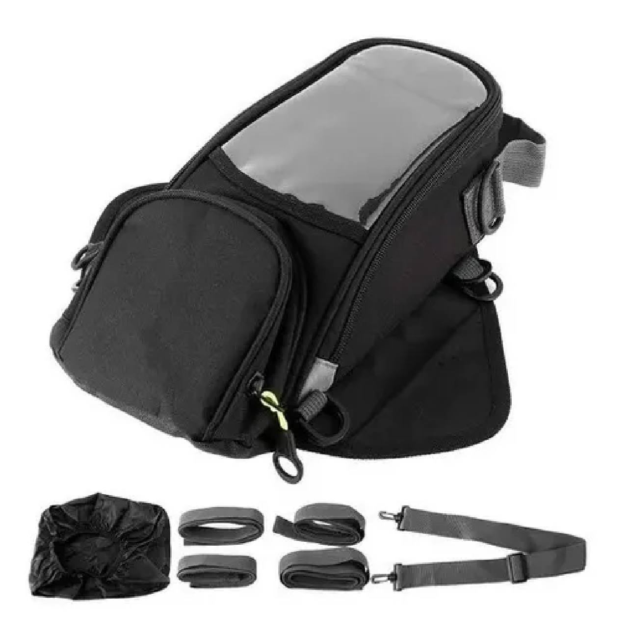 X AUTOHAUX Universal motocicleta tanque bolsa mochila moto GPS bolsa  magnética gasóleo combustible herramienta alforja Oxford impermeable negro