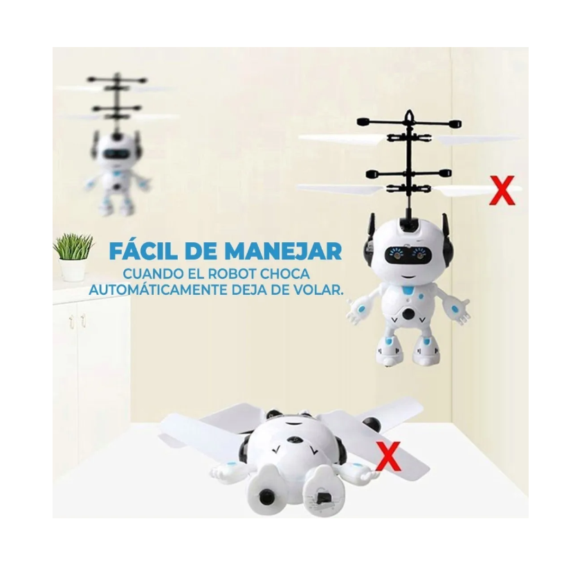 Mini Drone Robot Volador Por Inducción Luz Led Juguete Helic