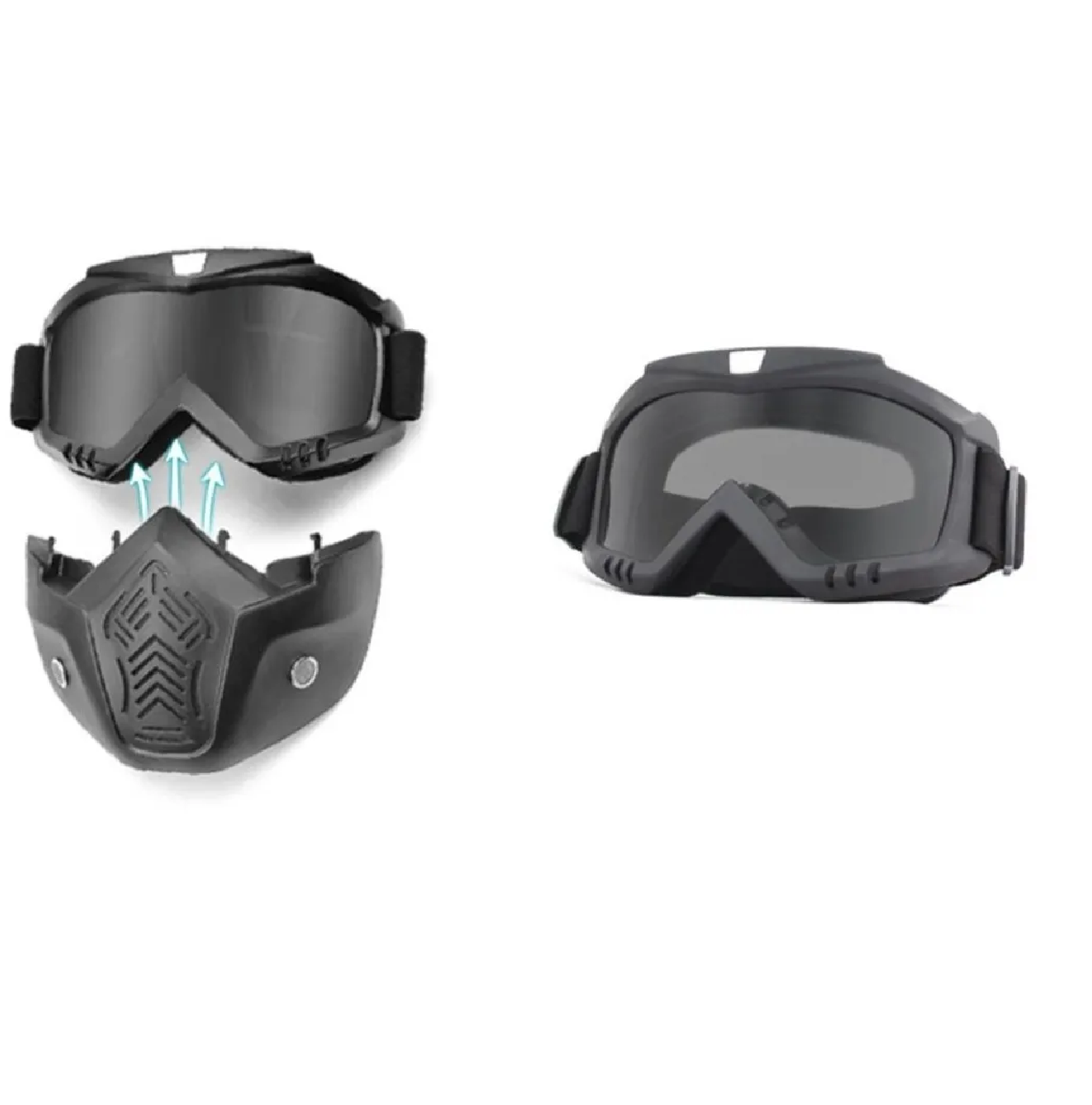 Mascara Y Goggles Tornasol Gotcha, Motociclismo, Skate Negro