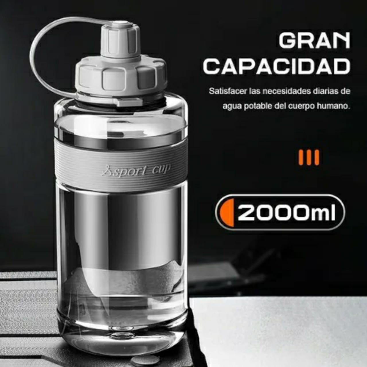 Bote De Agua 2 Litros Botella Para Agua Deportiva Portátil