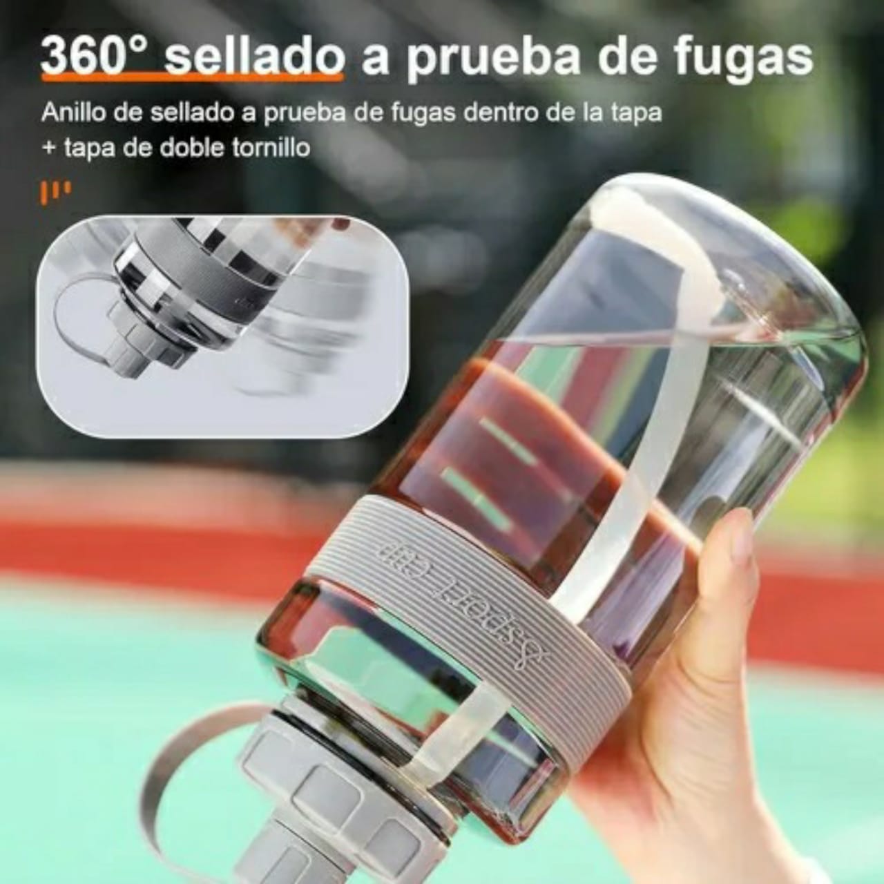 Bote De Agua 2 Litros Botella Para Agua Deportiva Portátil