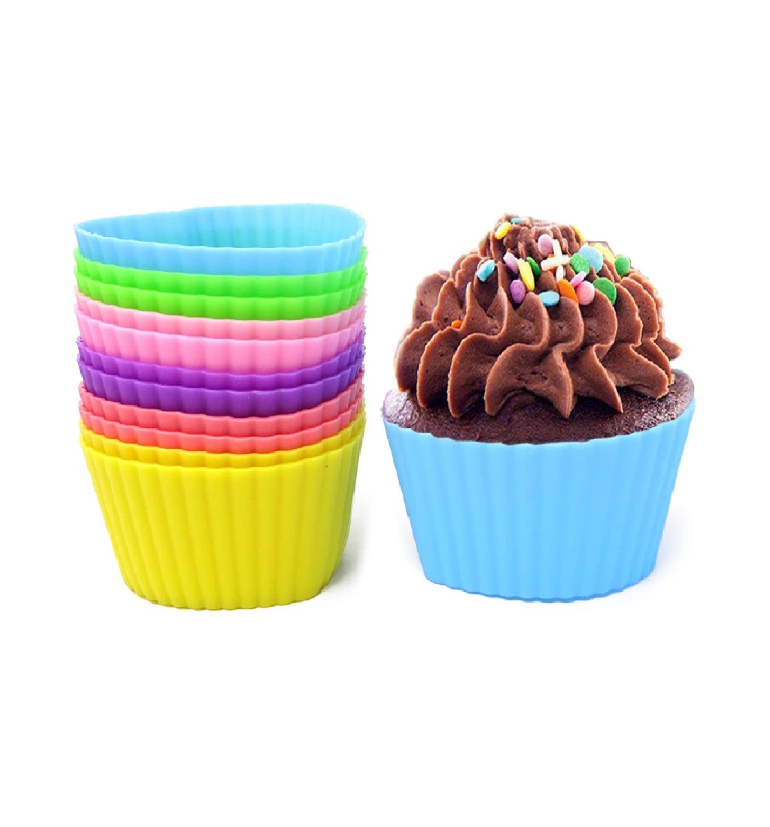 Protectores para 12 Cupcakes de Colores.