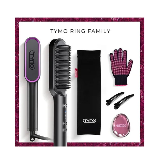 TYMO Ring Straightener Black Cepillo Alaciador Negro
