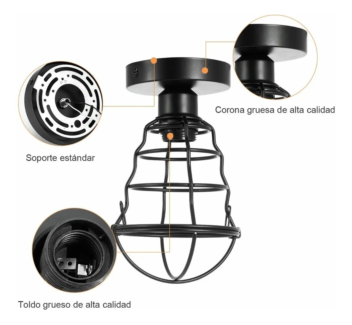 Lámparas De Techo Industriales Metal Lámpara Colgante Jaula