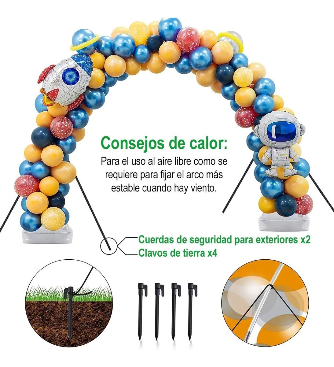 Estructura Base Para Globos Completo Redondo + Arco 2 En 1