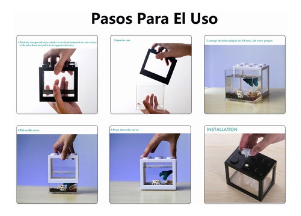 Mini Pecera Blanca Para Pez Beta Con Luz 