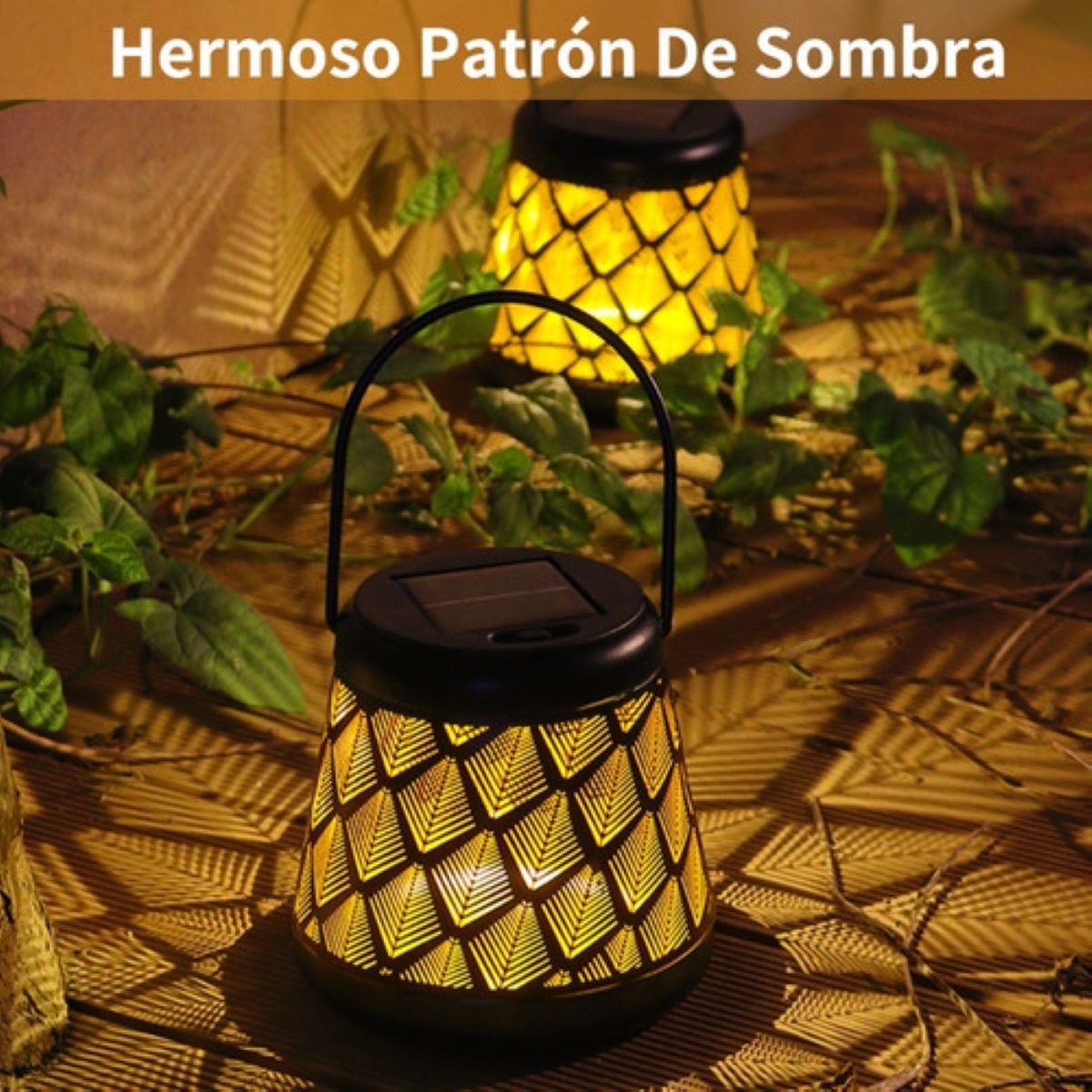 Lámpara De Césped De Proyección Solar Luz Led De Jardín